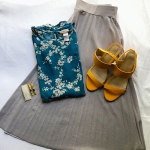 Blue Short Sleeve Floral Top